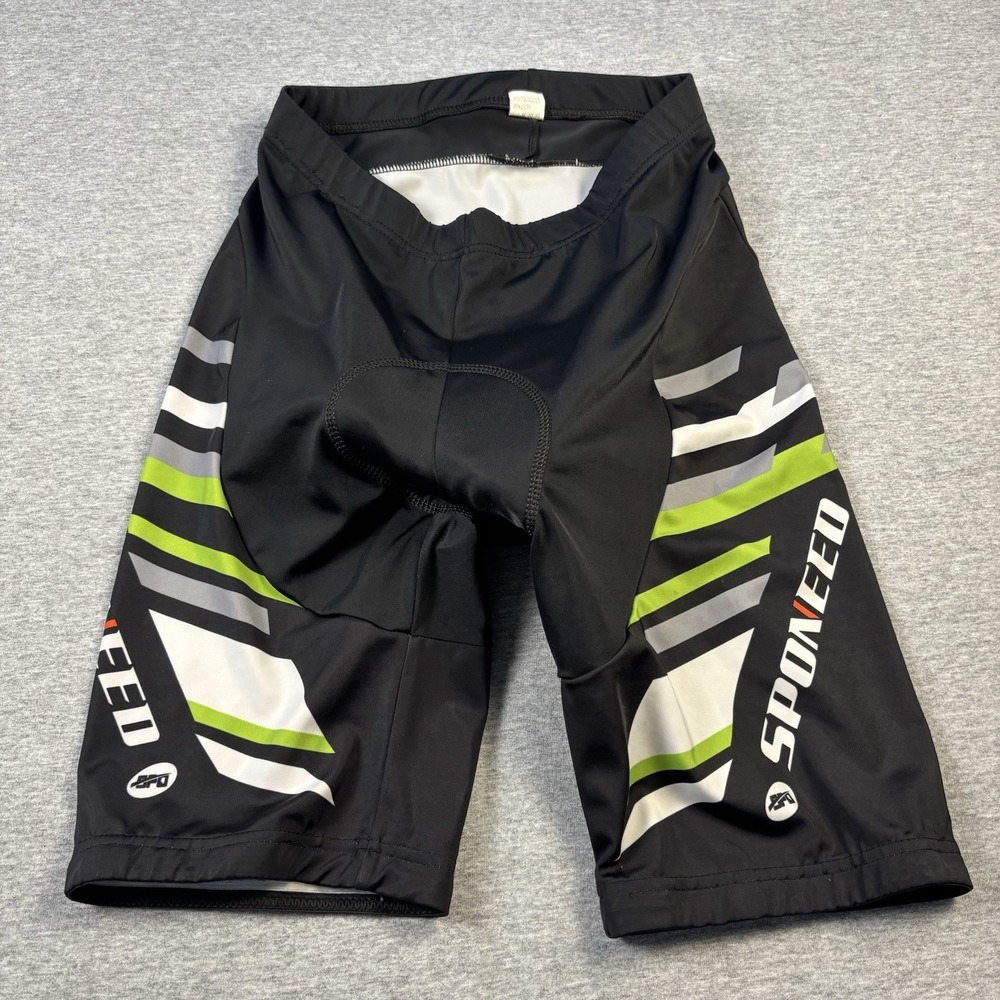 Sponeed Cycling Shorts Adult Large Black Green Padded Nylon Spandex Blend